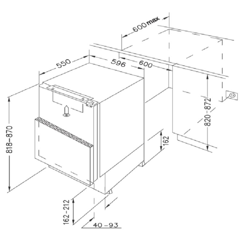 Tủ lạnh lắp âm mini Teka RSR 131 WH 113470017 4 Tủ lạnh lắp âm mini Teka RSR 131 WH 113470017 - Ảnh 2