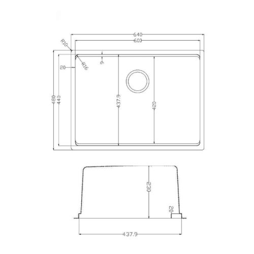 Chậu rửa bát Konox TARI 6448SM 7 kich thuoc chau rua bat konox tari 6448sm