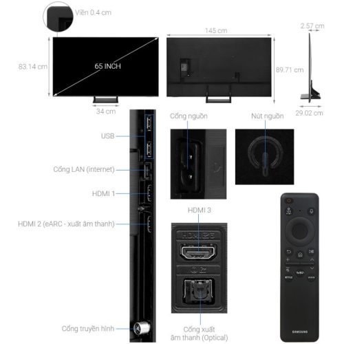 Smart Tivi QLED Samsung 4K 65 inch QA65Q65D 9 kich thuoc smart tivi qled samsung 4k 65 inch qa65q65d
