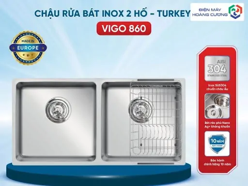 Chậu rửa bát Konox Vigo 860 9 Chậu rửa bát Konox Vigo 860 Turkey Series chất liệu inox