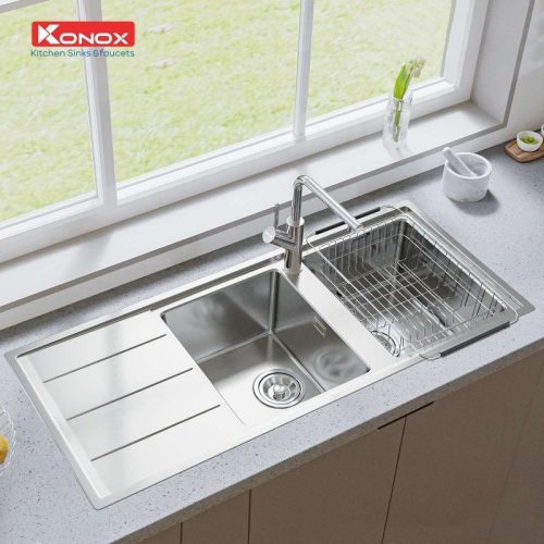 Chậu rửa bát Konox Turkey Beta 1160 Bàn trái 5 anh thuc te chau rua bat konox turkey beta 1160 ban trai