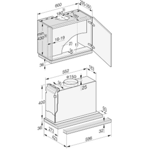 Máy hút mùi âm tủ Miele DAS 2620 EDST 7 kich thuoc may hut mui am tu miele das 2620 edst