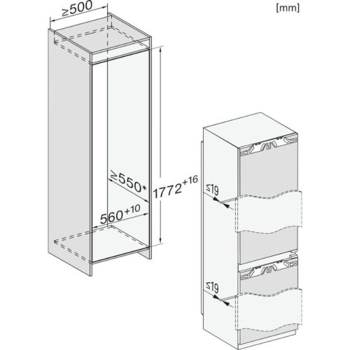 Tủ lạnh âm tường 2 ngăn - ngăn đá dưới Miele KFN 7744C 125 Gala 9 lap dat tu lanh am tuong 2 ngan ngan da duoi miele kfn 7744c 125 gala