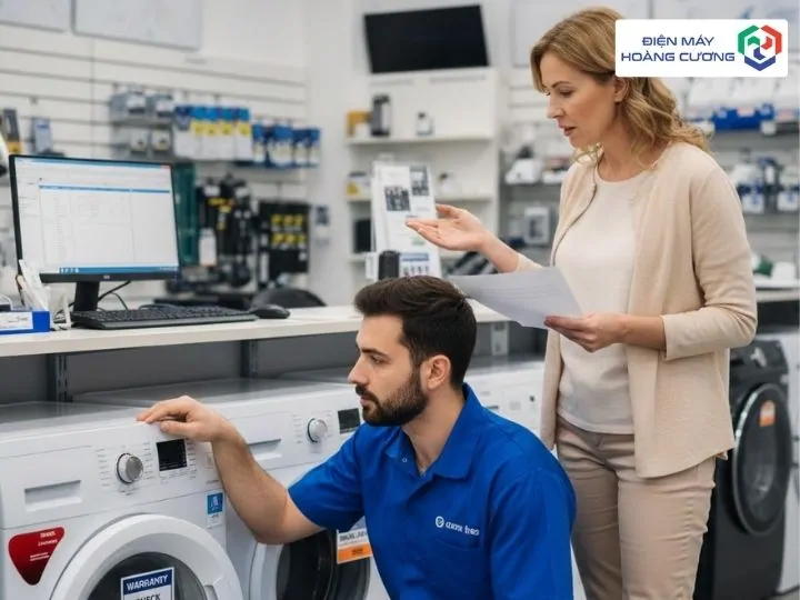 Trung tâm bảo hành 2 Trung tâm bảo hành với nân viên tiếp nhận và kiểm tra lỗi