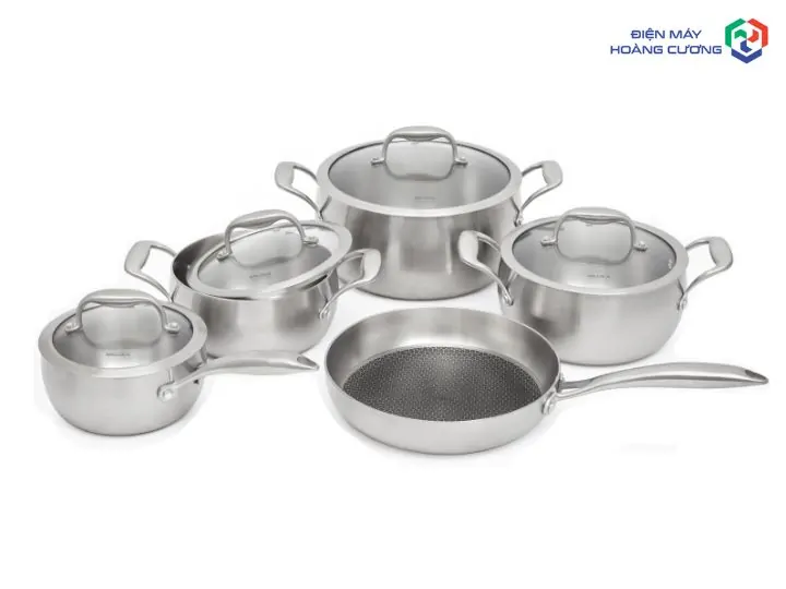 Bộ nồi bếp từ Malloca loại nào tốt? Top 3 sự lựa chọn "chuẩn gu" cho gian bếp hiện đại 4 Bộ Nồi Inox 9 món Malloca SA-2041