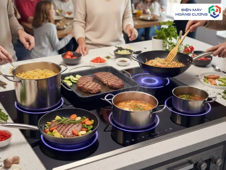 Bếp từ 6 vùng nấu đa dạng