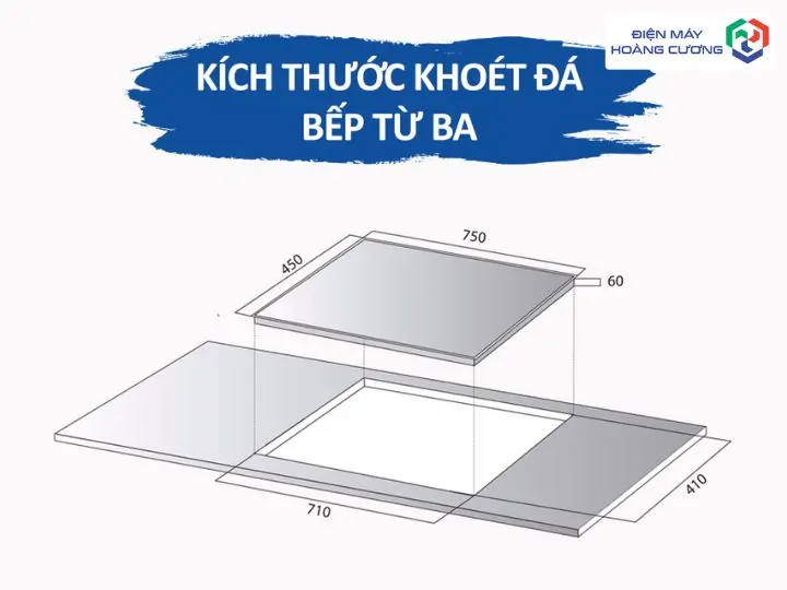 kích thước khoét đá bếp từ ba