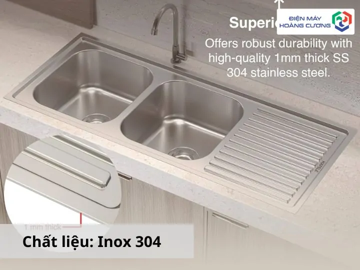 15+ Địa Chỉ Mua Chậu Rửa Bát Hafele Uy Tín Tại Quảng Ninh, Giải Pháp Bền Vững Cho Gia Đình Ven Biển 2 Chất liệu Inox 304 chậu rửa Hafele