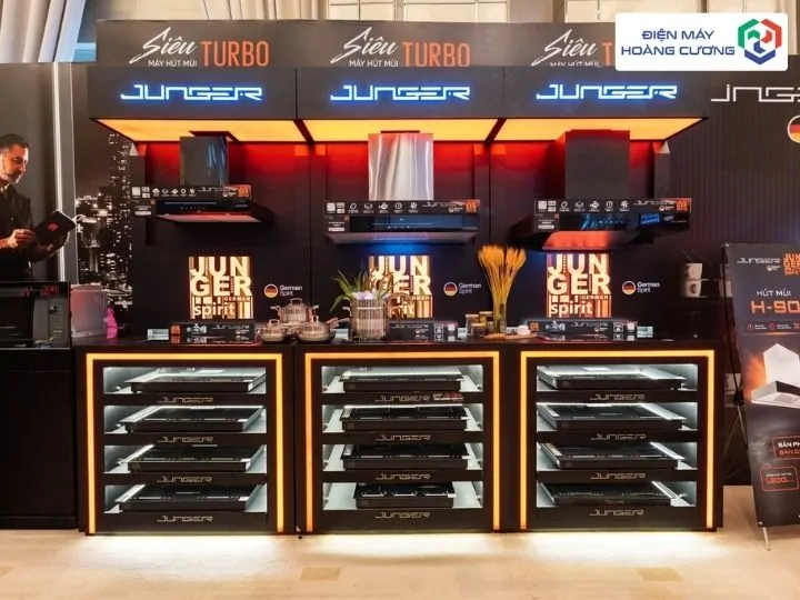 Địa Chỉ Mua Bếp Từ Junger Uy Tín Tại Khánh Hoà & Top 8 Sản Phẩm Đáng Mua Nhất 4 gian hàng bếp từ Junger tại showroom Khánh Hoà