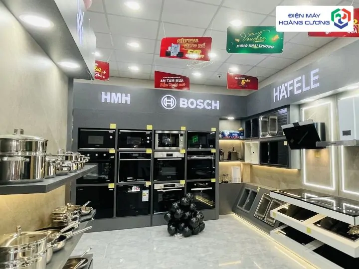Điện Máy Hoàng Cương – Địa Chỉ Mua Máy Rửa Bát Bosch Uy Tín Tại Khánh Hoà Số 1 Hiện Nay 2 Gian hàng máy rửa bát Bosch điện máy Hoàng Cương Khánh Hoà