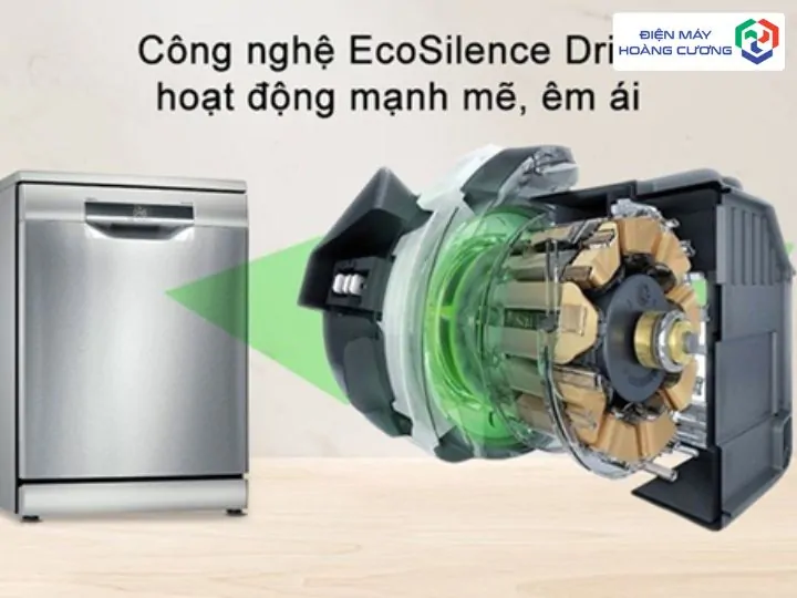 Top Các Mẫu Bán Chạy & Địa Chỉ Mua Máy Rửa Bát Bosch Uy Tín Tại Hà Nội (2026) 1 Động cơ Ecosilence trên máy rửa bát Bosch